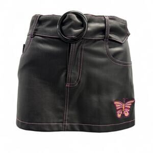 y2k black mini skirt